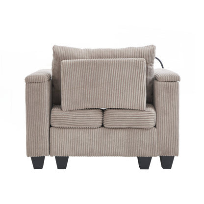 Sofa Chair Sofa Bed Corduroy Sleeper Sofa with USB Ports