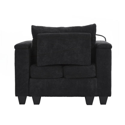 Sofa Chair Sofa Bed Corduroy Sleeper Sofa with USB Ports