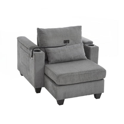 Sofa Chair Sofa Bed Corduroy Sleeper Sofa with USB Ports