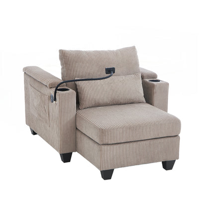 Sofa Chair Sofa Bed Corduroy Sleeper Sofa with USB Ports