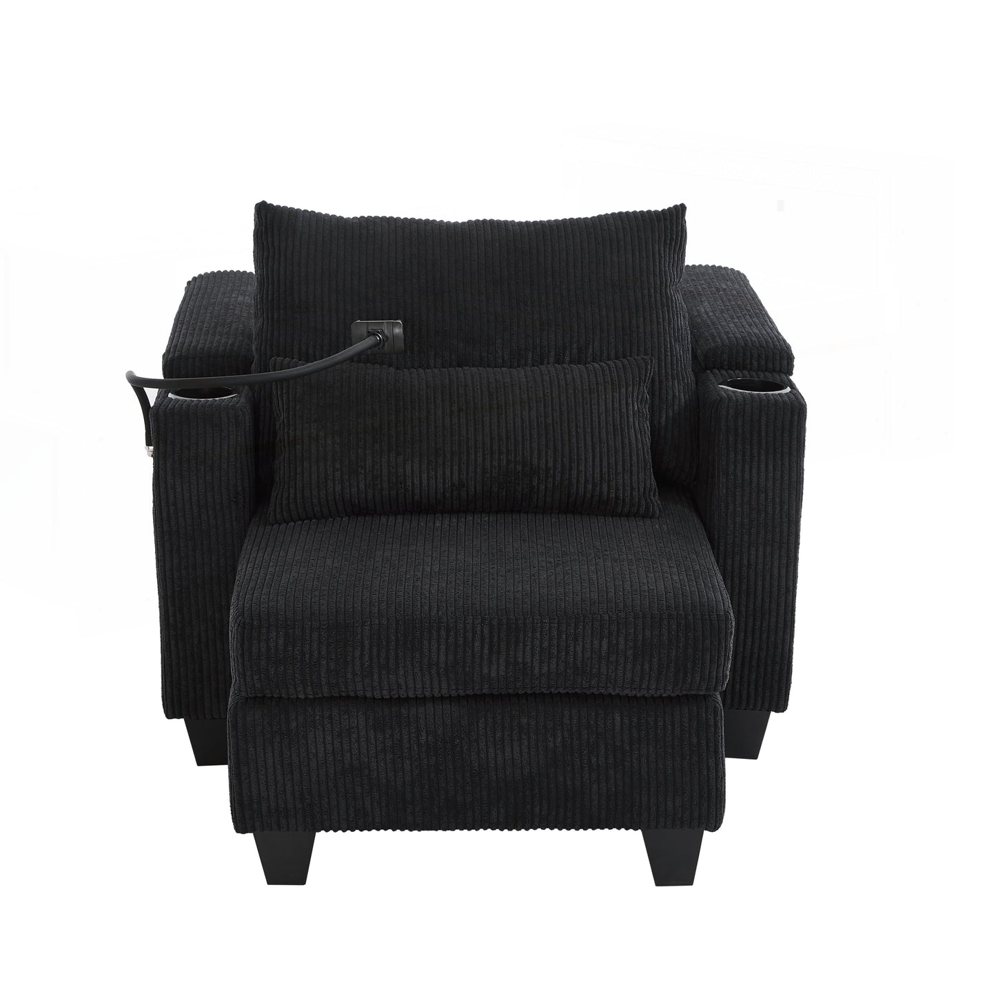 Sofa Chair Sofa Bed Corduroy Sleeper Sofa with USB Ports
