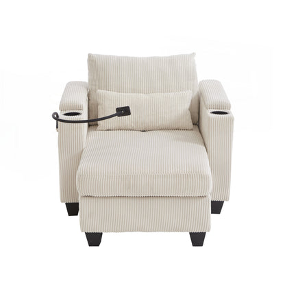 Sofa Chair Sofa Bed Corduroy Sleeper Sofa with USB Ports