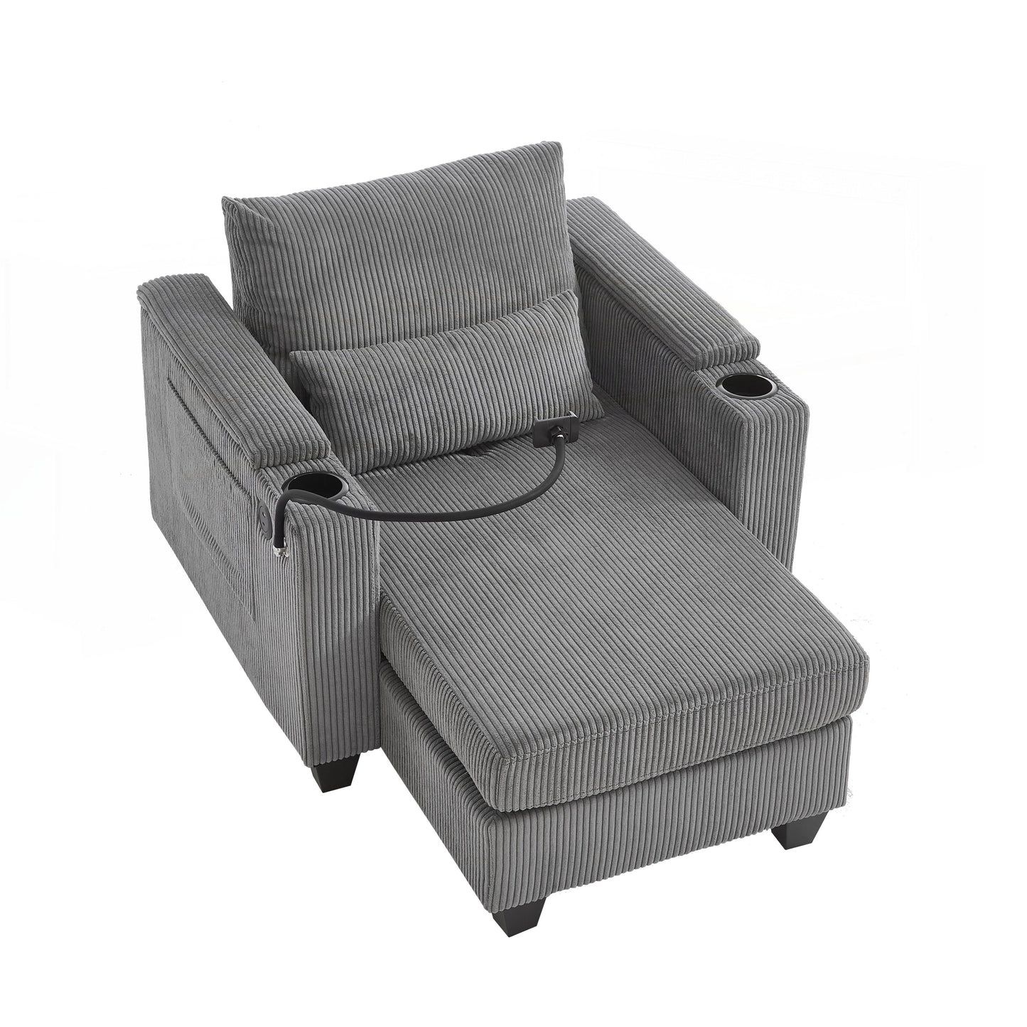Sofa Chair Sofa Bed Corduroy Sleeper Sofa with USB Ports