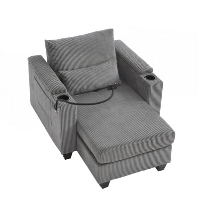 Sofa Chair Sofa Bed Corduroy Sleeper Sofa with USB Ports