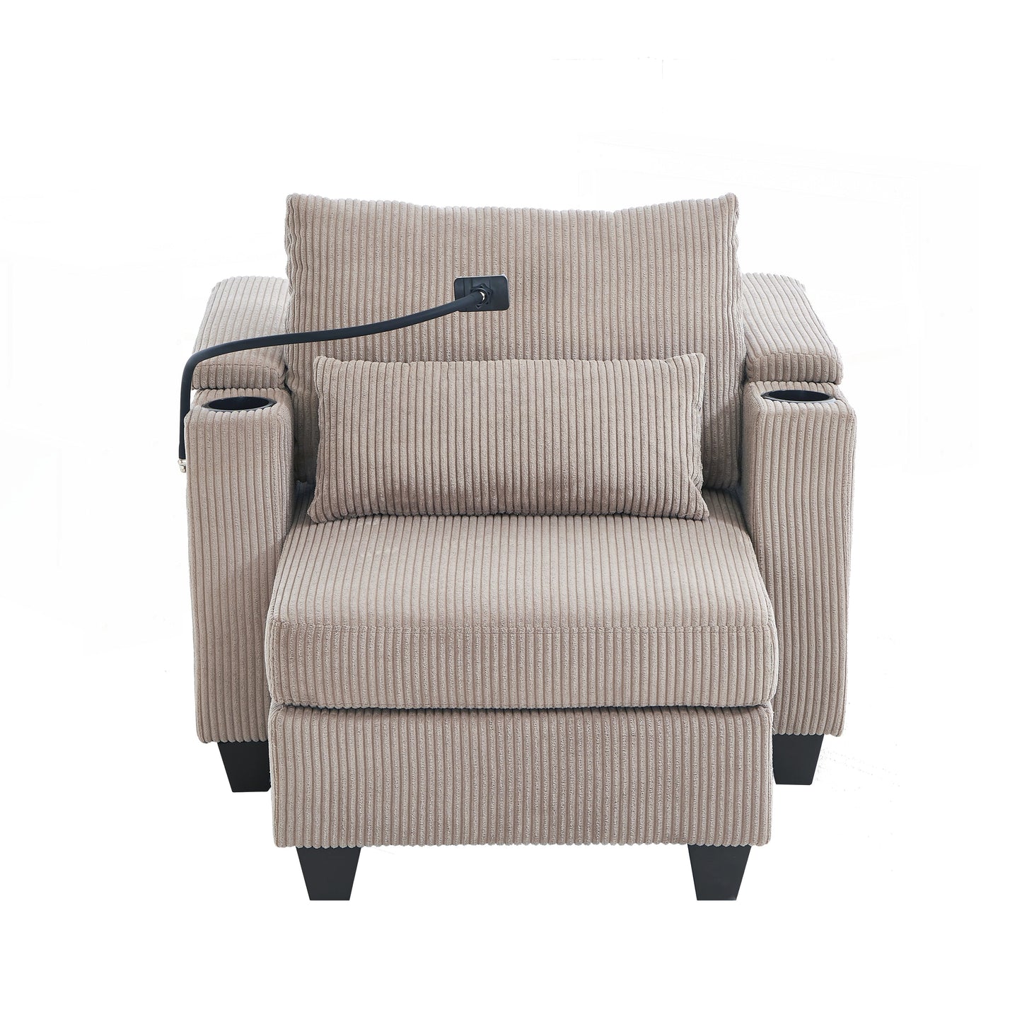 Sofa Chair Sofa Bed Corduroy Sleeper Sofa with USB Ports