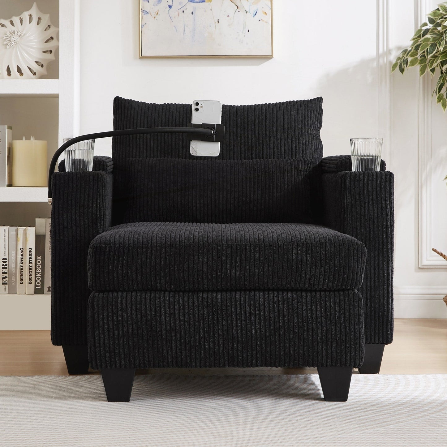 Sofa Chair Sofa Bed Corduroy Sleeper Sofa with USB Ports