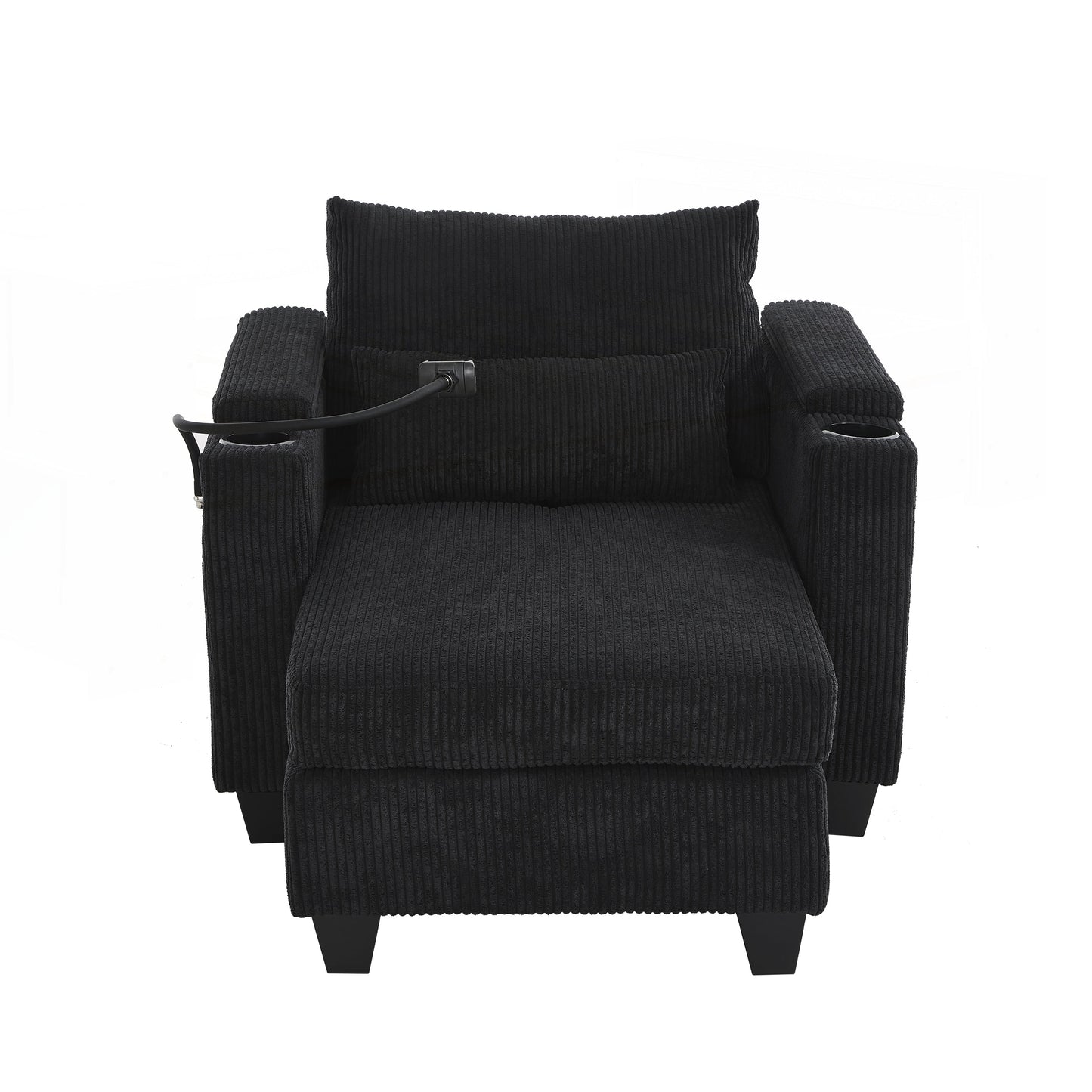 Sofa Chair Sofa Bed Corduroy Sleeper Sofa with USB Ports