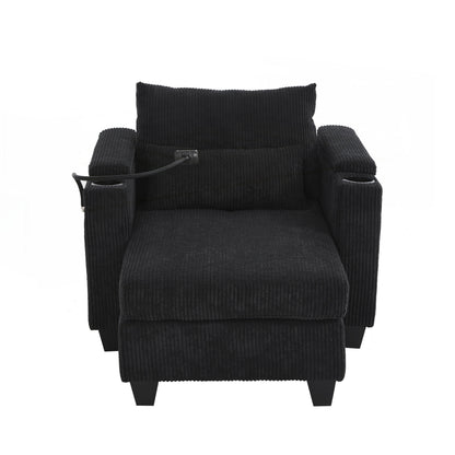Sofa Chair Sofa Bed Corduroy Sleeper Sofa with USB Ports