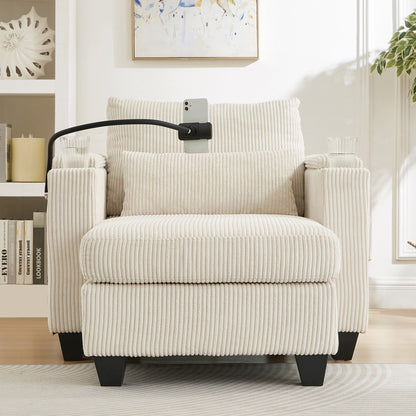 Sofa Chair Sofa Bed Corduroy Sleeper Sofa with USB Ports