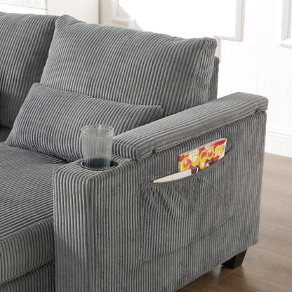 Sofa Chair Sofa Bed Corduroy Sleeper Sofa with USB Ports
