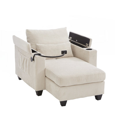 Sofa Chair Sofa Bed Corduroy Sleeper Sofa with USB Ports