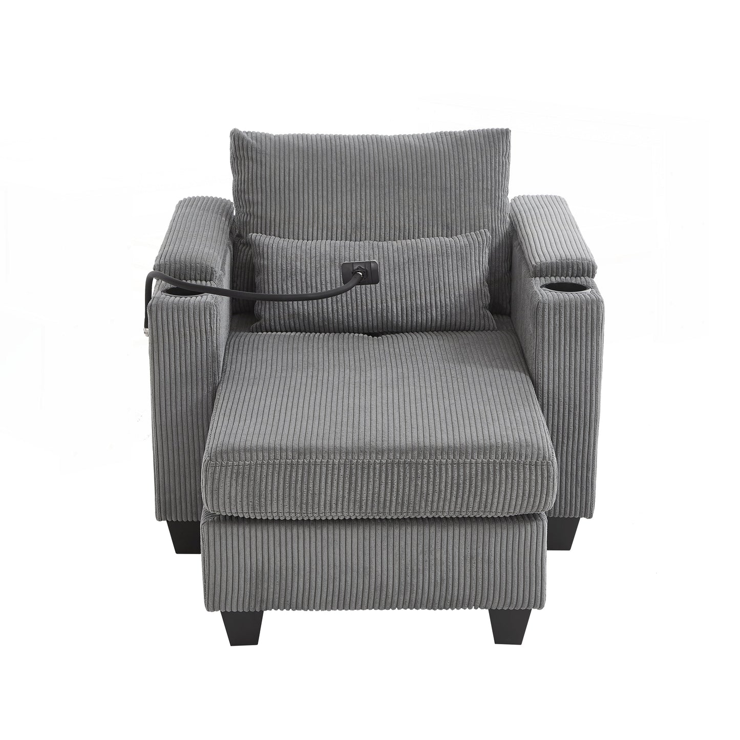 Sofa Chair Sofa Bed Corduroy Sleeper Sofa with USB Ports
