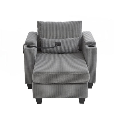 Sofa Chair Sofa Bed Corduroy Sleeper Sofa with USB Ports