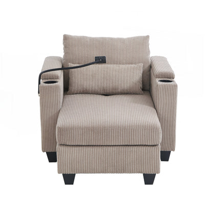 Sofa Chair Sofa Bed Corduroy Sleeper Sofa with USB Ports
