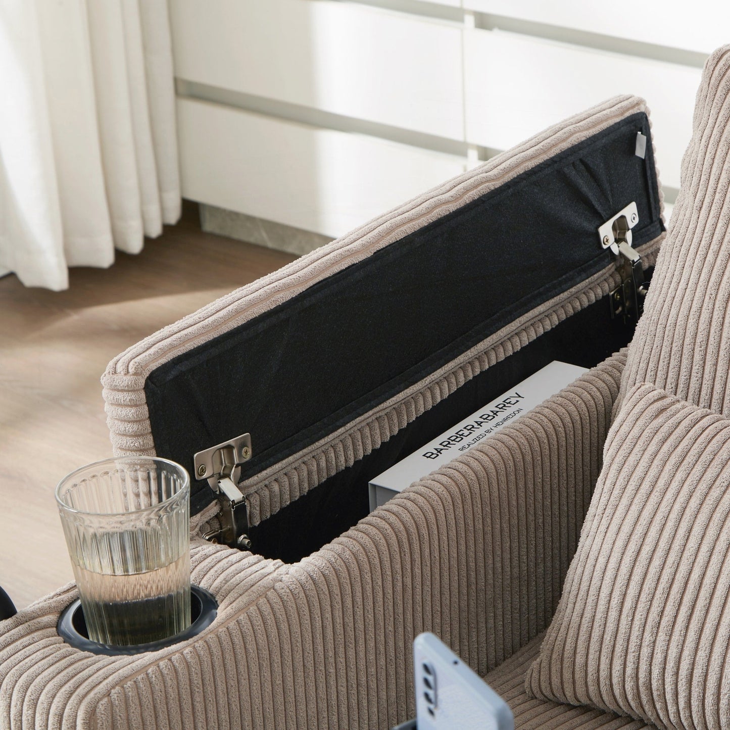Sofa Chair Sofa Bed Corduroy Sleeper Sofa with USB Ports