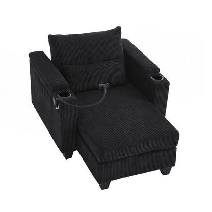 Sofa Chair Sofa Bed Corduroy Sleeper Sofa with USB Ports