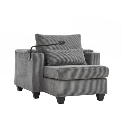Sofa Chair Sofa Bed Corduroy Sleeper Sofa with USB Ports