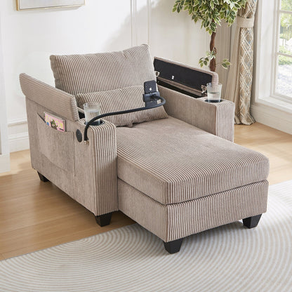 Sofa Chair Sofa Bed Corduroy Sleeper Sofa with USB Ports