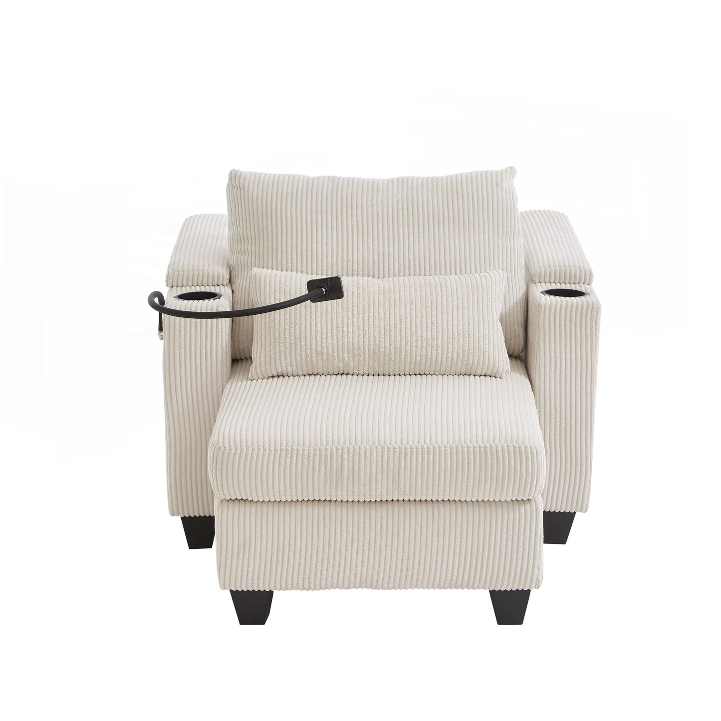 Sofa Chair Sofa Bed Corduroy Sleeper Sofa with USB Ports
