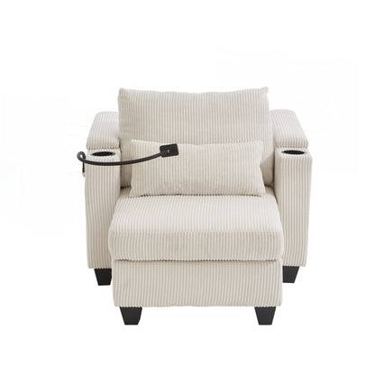 Sofa Chair Sofa Bed Corduroy Sleeper Sofa with USB Ports