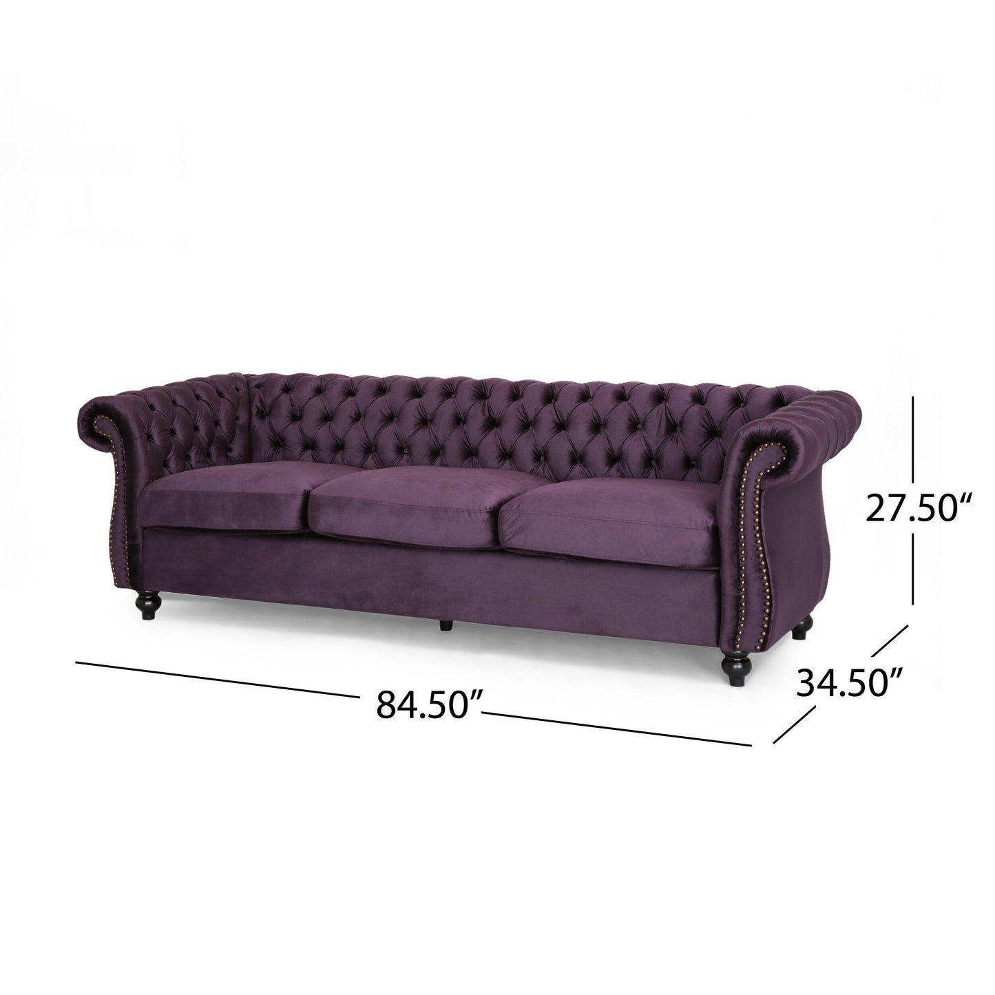 Somerville Chesterfield Tufted Velvet Sofa by Christopher Knight Home