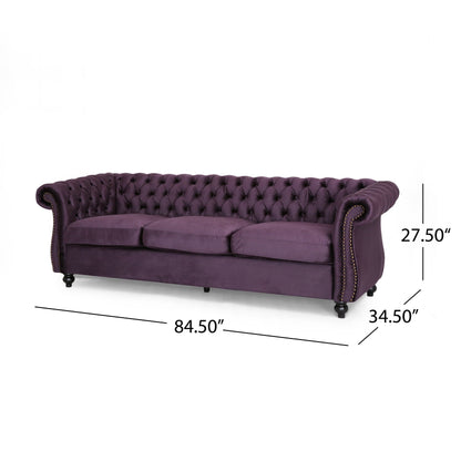 Somerville Chesterfield Tufted Velvet Sofa by Christopher Knight Home