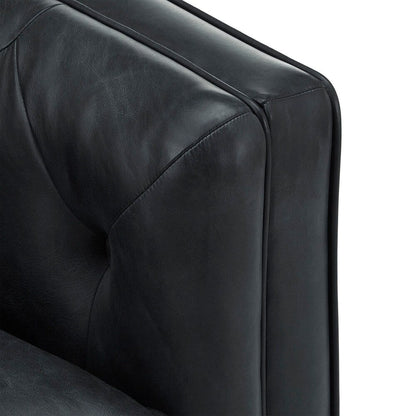 Tullio Black Leather Button Tufted Loveseat by iNSPIRE Q Modern - Sofa