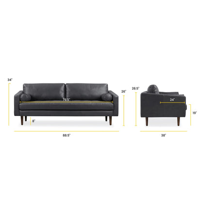 Poly & Bark Napa 88.5 Sofa - Genuine Italian Leather