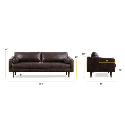 Poly & Bark Napa 88.5 Sofa - Genuine Italian Leather