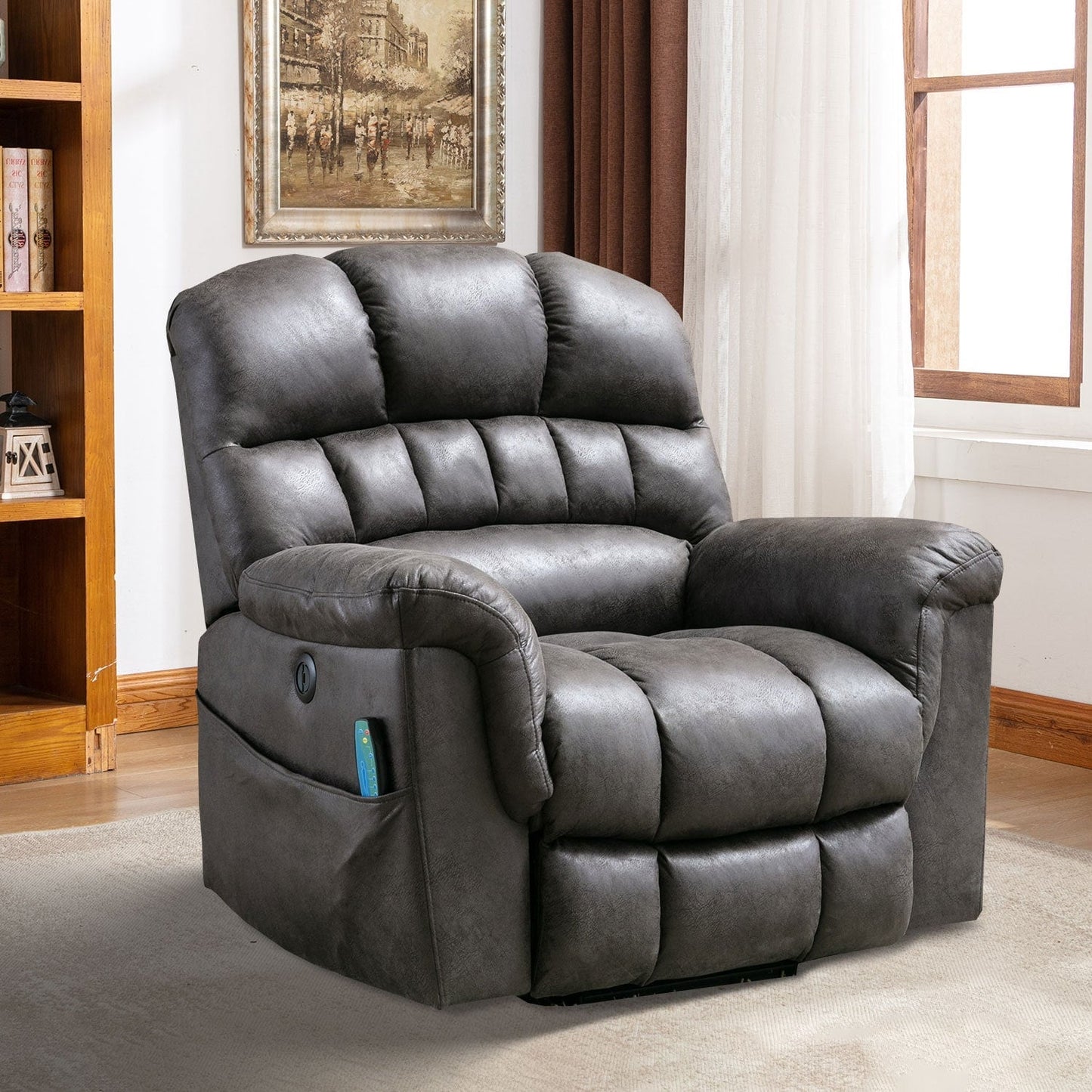42 Wide Oversize Power Lift Recliner Chair with Massage and Heating