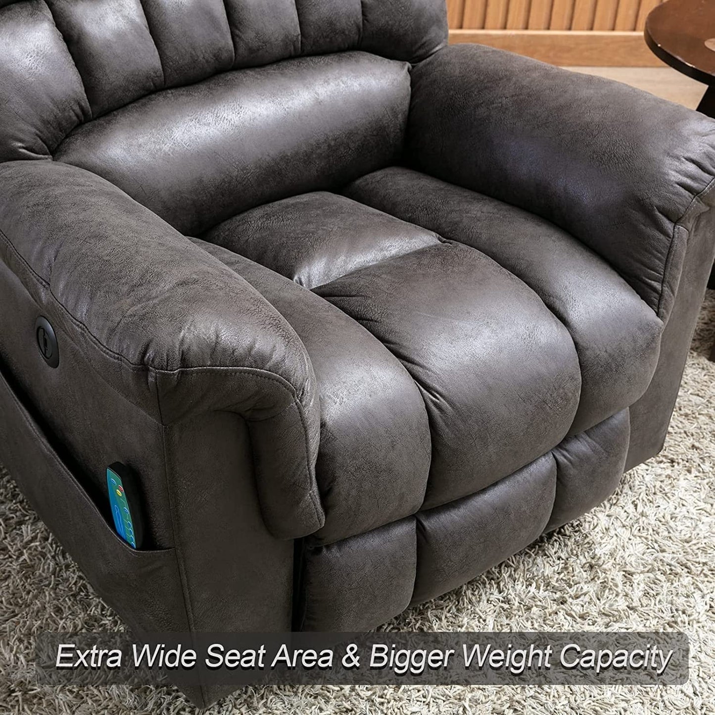 42 Wide Oversize Power Lift Recliner Chair with Massage and Heating