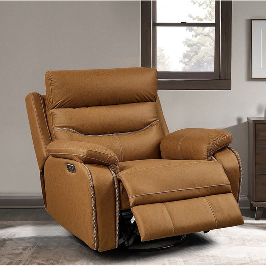 Swivel Single Sofa Recliner With Electric Remote Control And USB Port