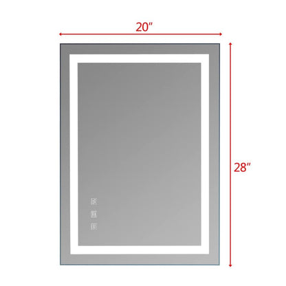 Touch LED Bathroom Mirror Tricolor Dimming Lights