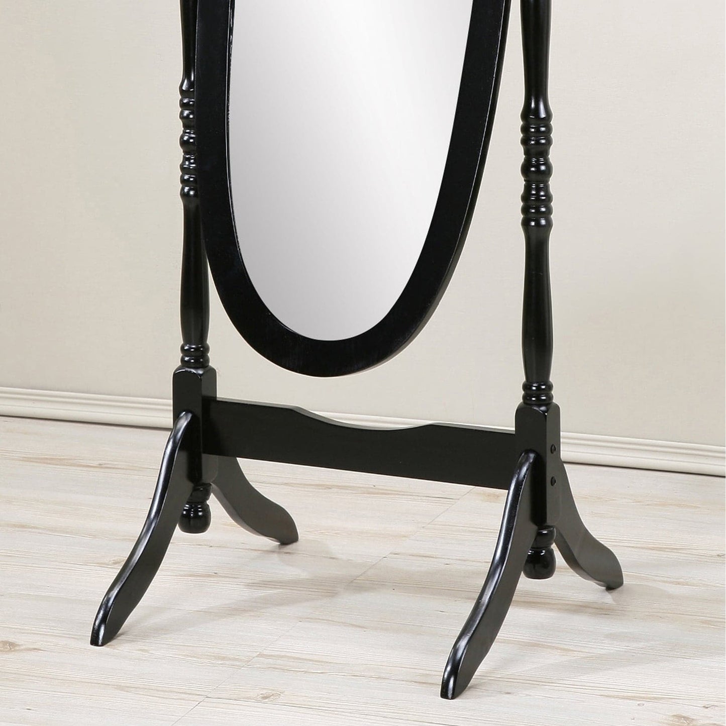 GTU Furniture Swivel Adjustable Full-Length Standing Oval Wood Cheval Floor Mirror