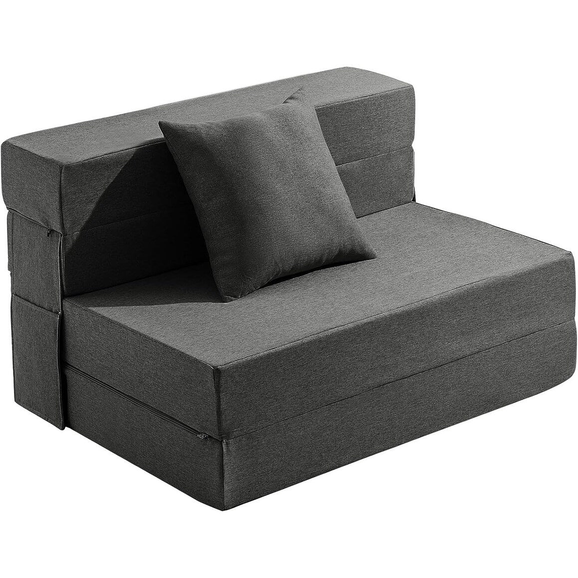 Twin Size 4-in-1 Folding Sofa Bed - Convertible Sleeper Chair with Memory Foam & Washable Cover for Small Spaces