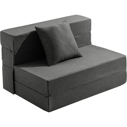Twin Size 4-in-1 Folding Sofa Bed - Convertible Sleeper Chair with Memory Foam & Washable Cover for Small Spaces