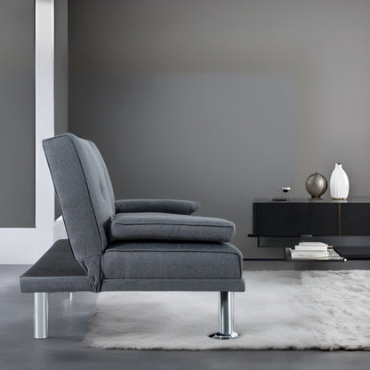 Ultimate Futon Sofa Collection: Futon Sofa with Armrest and Cupholders, Button Tufted Sofa with Wooden Legs