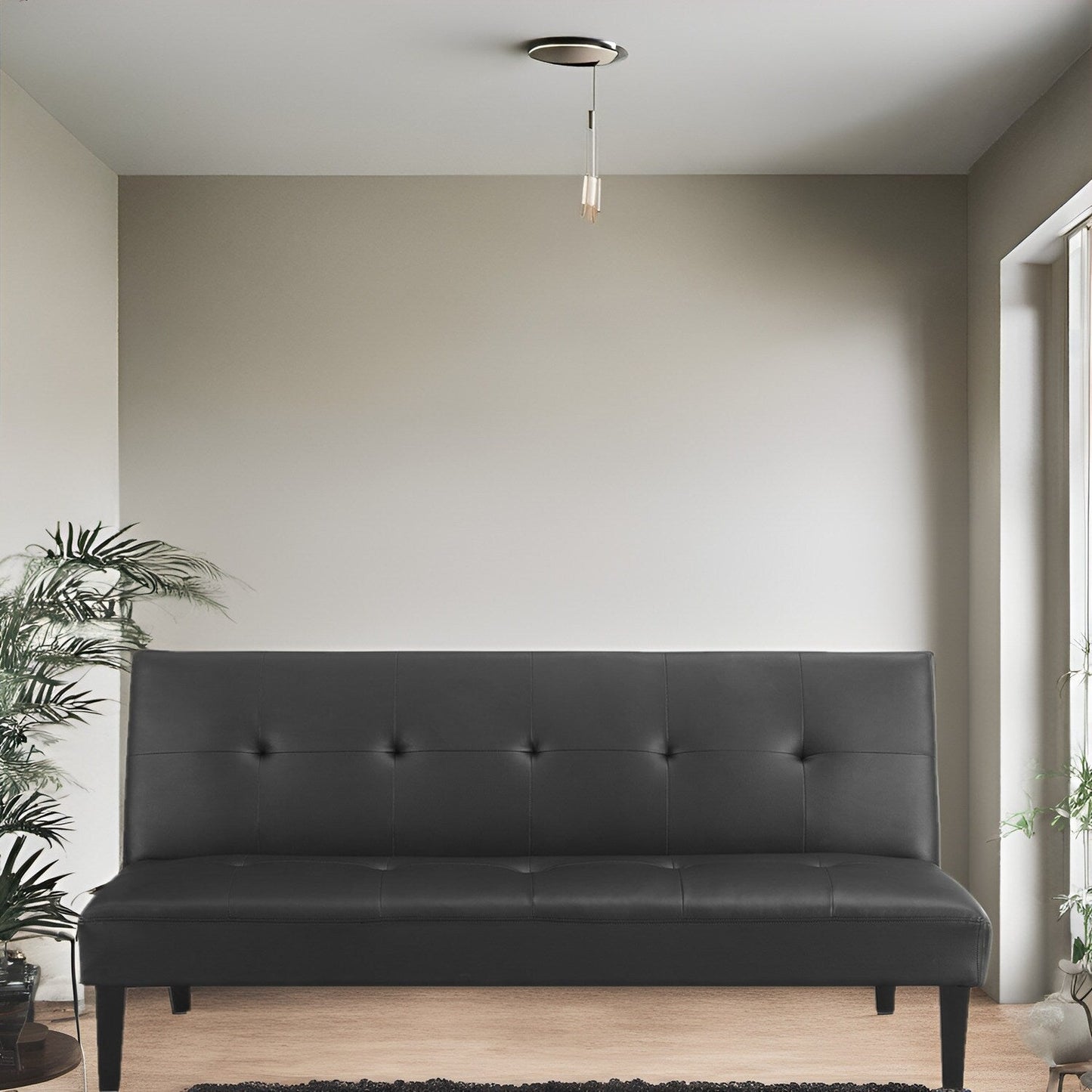 Ultimate Futon Sofa Collection: Futon Sofa with Armrest and Cupholders, Button Tufted Sofa with Wooden Legs