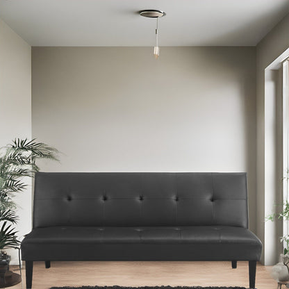 Ultimate Futon Sofa Collection: Futon Sofa with Armrest and Cupholders, Button Tufted Sofa with Wooden Legs