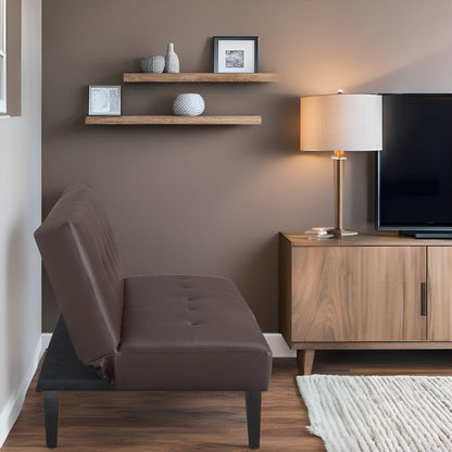 Ultimate Futon Sofa Collection: Futon Sofa with Armrest and Cupholders, Button Tufted Sofa with Wooden Legs