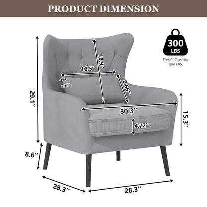 Upholstered Tuft Velvet Metal Thick Cushion Two Accent Chairs Loveseat