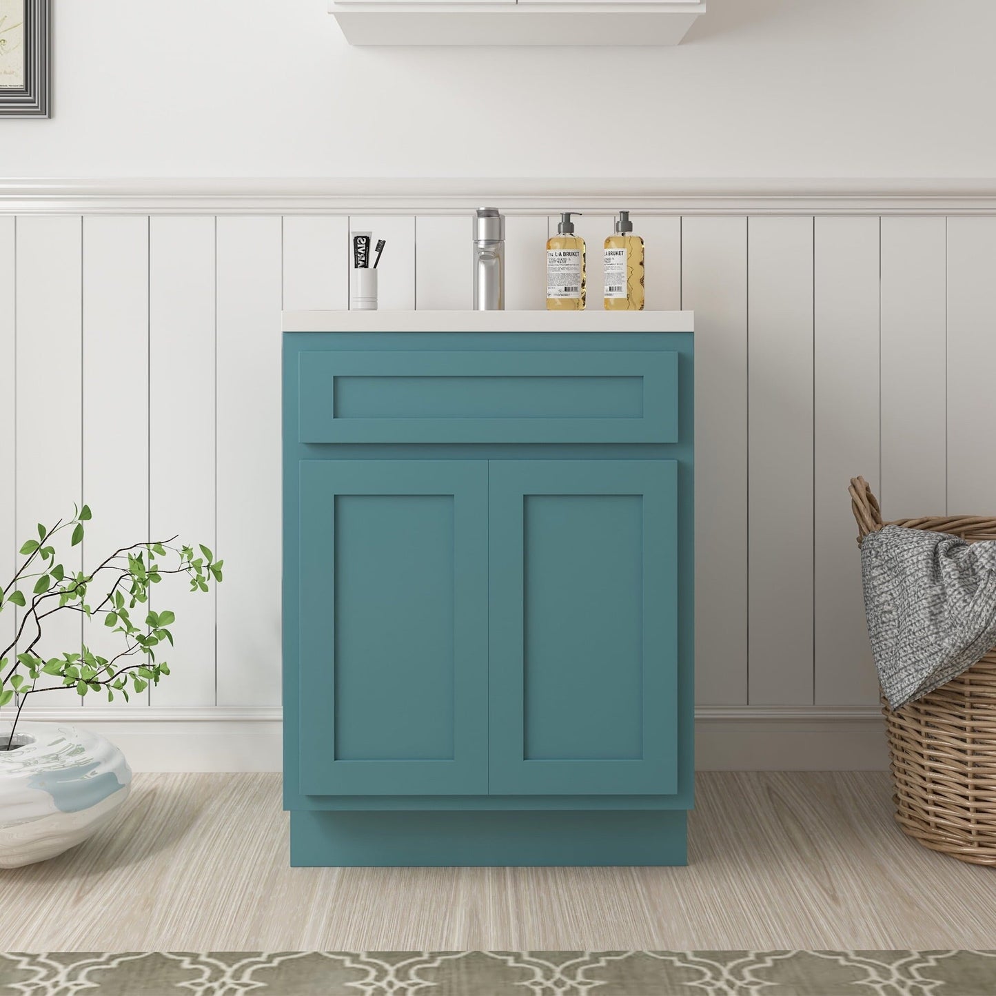 Vanity Art 24-inch Solid Wood Single Sink Bathroom Vanity Cabinet