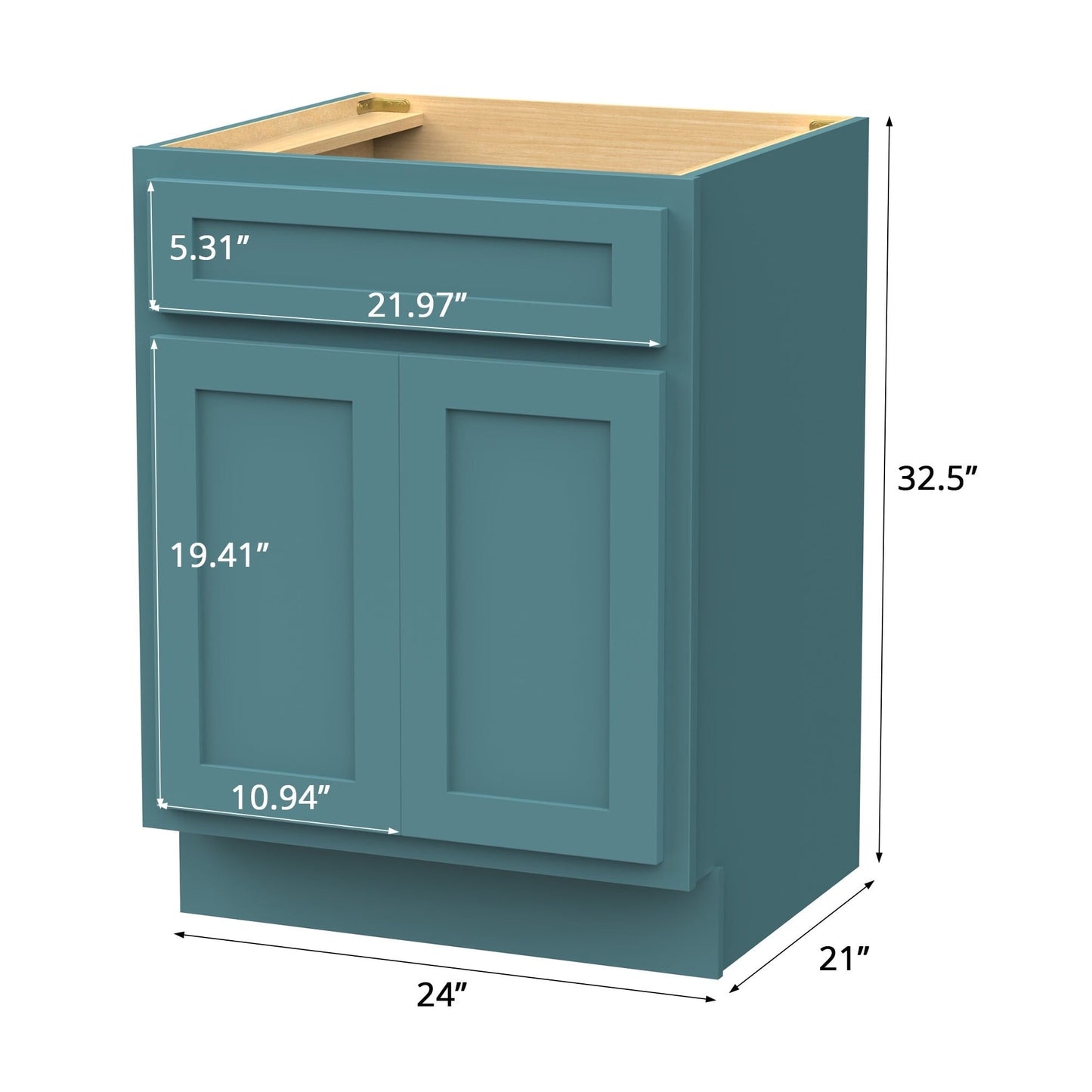 Vanity Art 24-inch Solid Wood Single Sink Bathroom Vanity Cabinet