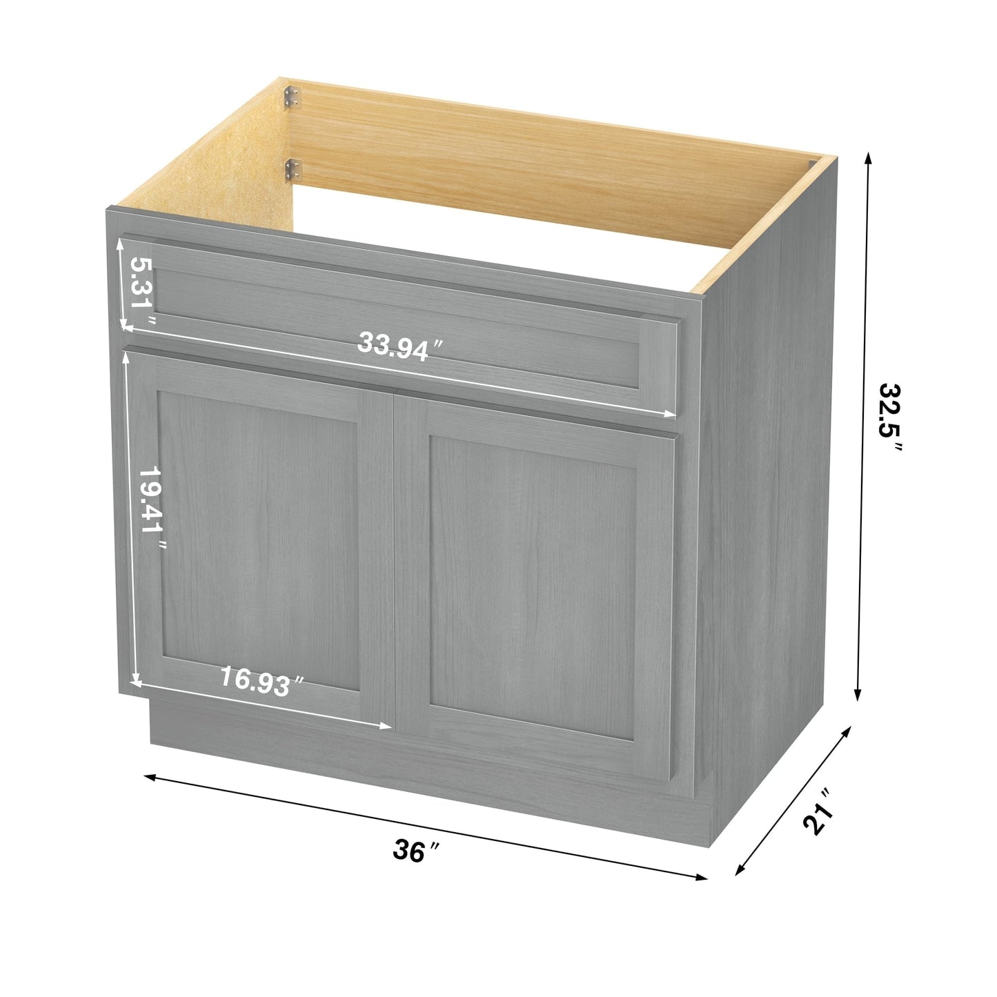 Vanity Art 36 Inch Single Sink Bathroom Vanity Cabinet