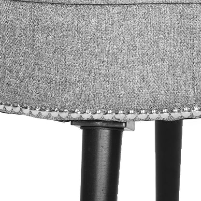 VEIKOUS Makeup Vanity Stool Chair with Low Back and Wood Legs-17.3 x 15.7 x 25.1