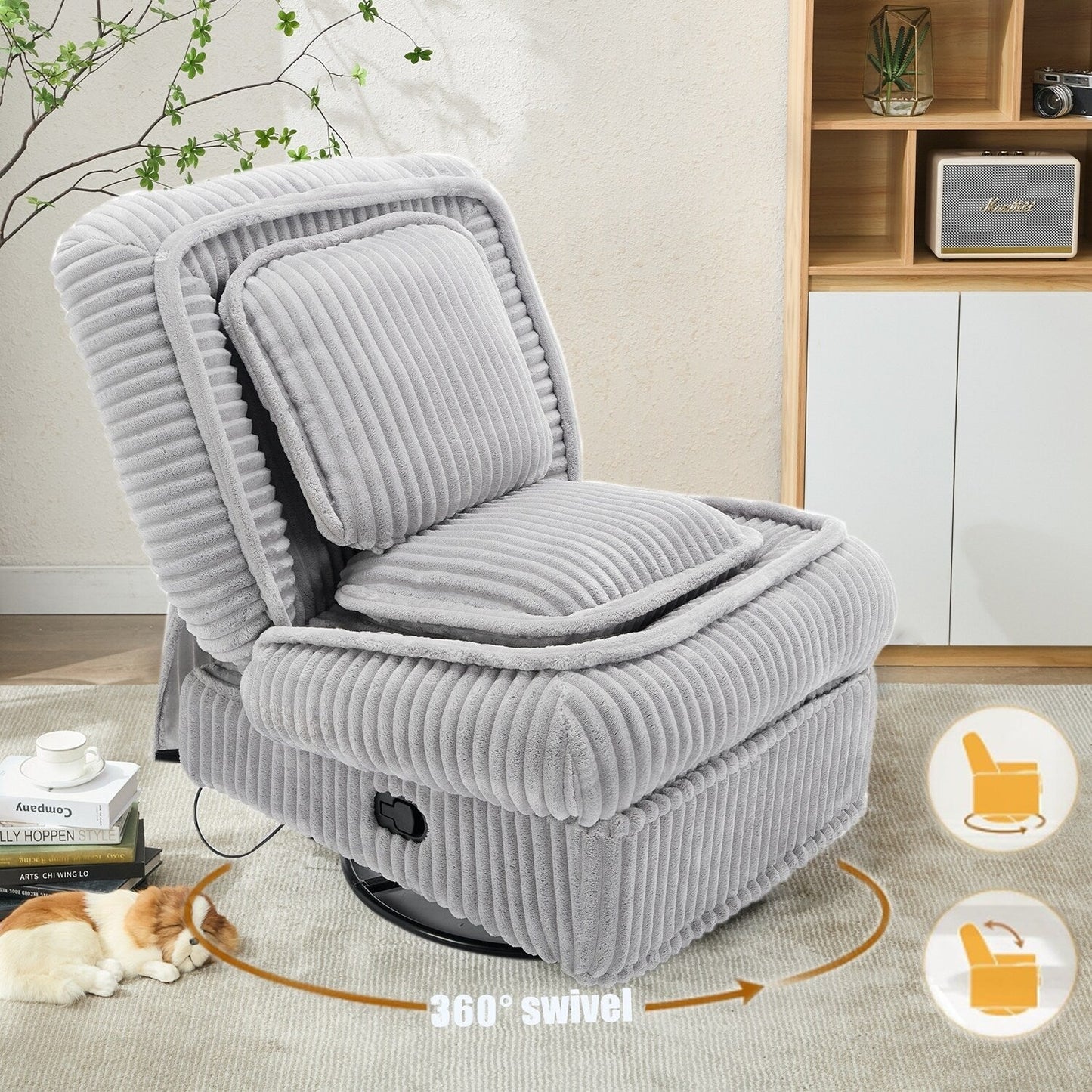 Versatile Corduroy Recliner Sofa for Relaxation and Comfort