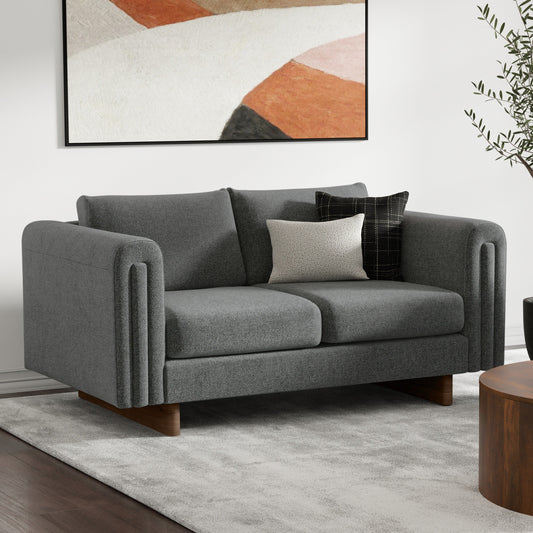 WYNDENHALL Drayton 61 inch Wide Contemporary Loveseat Sofa in Tightly Woven Performance Fabric - Â 61 W x 38 D x 30 H
