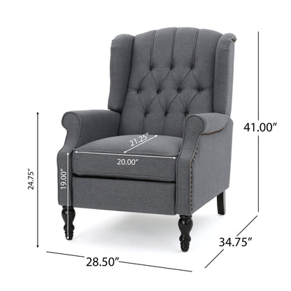 Walter Tufted Fabric Wingback Recliner Club Chair by Christopher Knight Home
