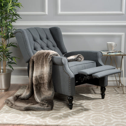 Walter Tufted Fabric Wingback Recliner Club Chair by Christopher Knight Home