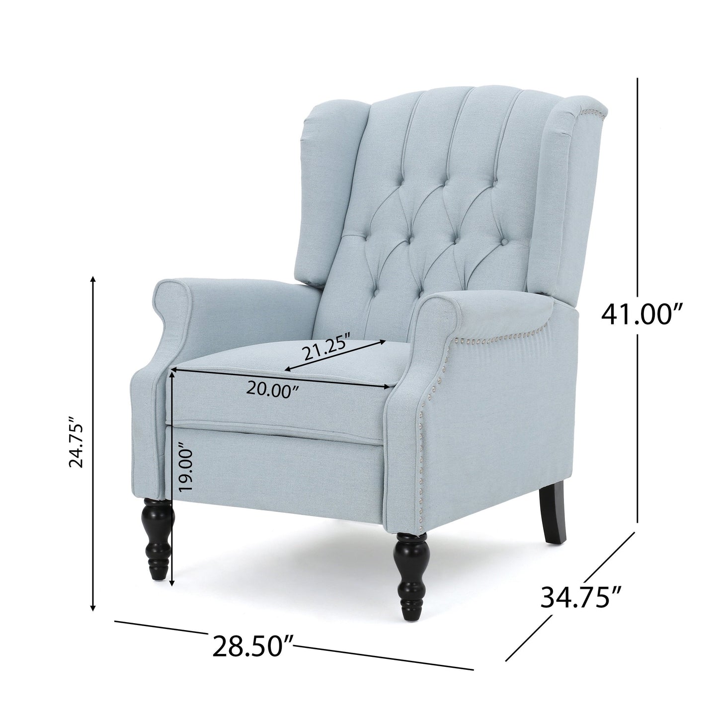 Walter Tufted Fabric Wingback Recliner Club Chair by Christopher Knight Home